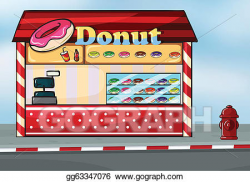 EPS Vector - A donut shop. Stock Clipart Illustration ...