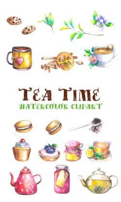 Tea time clipart, Teapot, Tea Party Clipart, tea cup ...