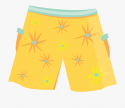 Short Clipart Beach Shorts - Desenho Bermuda Pool Party Png ...