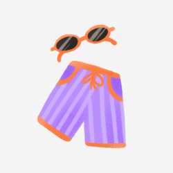 Hand Drawn Cute Summer Shorts And Sunglasses, Sunglasses ...
