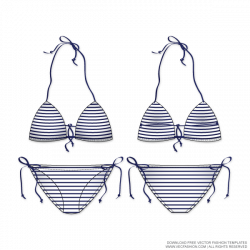 Women-Nautical-Striped-Swim-Suit-Vector-Template | Flat design sheet ...