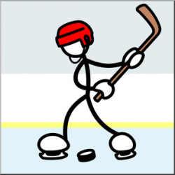 Clip Art: Stick Guy Ice Hockey Slap Shot Color I abcteach.com | abcteach