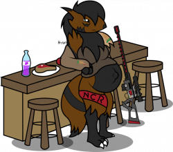 Meanwhile at the NCR Bar (Preg) by BronzePony on DeviantArt