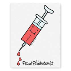 Proud Phlebotomist - Cute Phlebotomy syringe Temporary ...