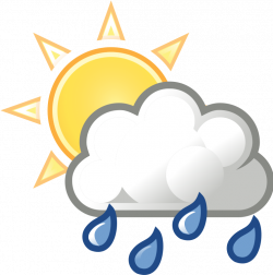 Rain Clipart Partly Cloudy - Mostly Cloudy With Showers ...