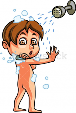 Little Boy Taking A Shower | Kids vector | Kids vector, Clip ...