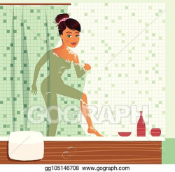 EPS Vector - Girl having a shower. eps. Stock Clipart ...
