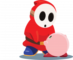 Shy Guy and Kirby by TheNeverEndingPit on DeviantArt