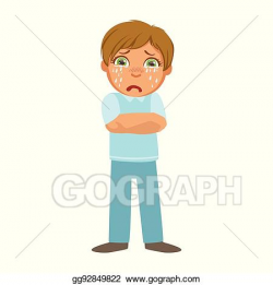 Vector Stock - Boy shivering with fever, sick kid feeling ...