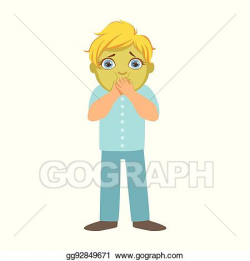 Vector Clipart - Nauseous boy with green face, sick kid ...