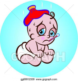 Clip Art Vector - Sick baby. Stock EPS gg69912339 - GoGraph