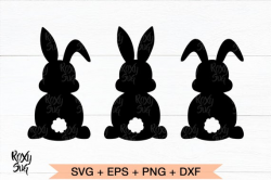 Easter svg, easter bunny svg, Bunny silhouette, three bunnies, easter  clipart, easter shape svg, easter cut file, rabbit svg