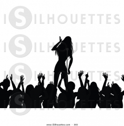 Silhouette Clipart of a Black Excited Silhouetted Crowd of ...