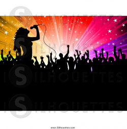 Clipart of a Silhouetted Famous Female Singer and Fans ...