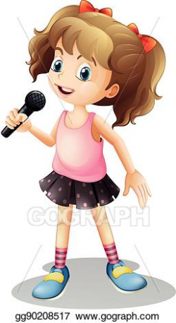 Vector Illustration - Little girl singing song. EPS Clipart ...