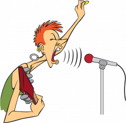 Microphone Singing Drawing Illustration - A man who sings loudly to ...