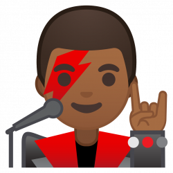 Man singer medium dark skin tone Icon | Noto Emoji People Profession ...