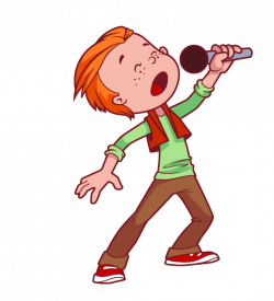 Microphone Singing Cartoon Illustration - Singing Boy 559*616 ...