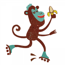 Gumtoo Designer Temporary Tattoos - Skating Monkey