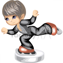 A boy doing competition ice skating clipart. Royalty-free clipart # 376293