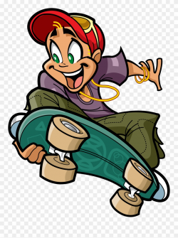 Skate Clipart Cool Person - Clipart Skateboarder - Png ...