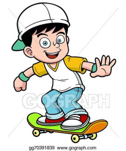 Vector Stock - Boy skating. Stock Clip Art gg70391839 - GoGraph