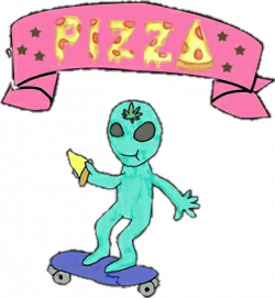 tumblr alien skateboard skate pizza...