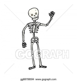 Stock Illustration - Cartoon waving skeleton. Clipart ...