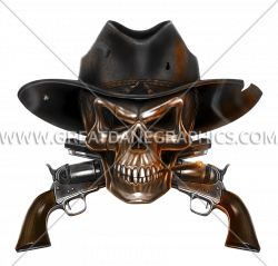 Cowboy Skull | Production Ready Artwork for T-Shirt Printing