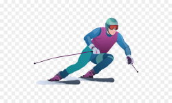 Winter Cartoon clipart - Skiing, transparent clip art