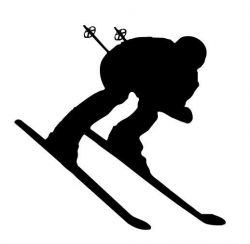 Downhill Snow Skier Vinyl Wall Decal - Skiing Silhouette ...