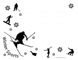 Winter Sports- Landscape- Blank- Teacher Clipart Borders