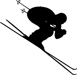 Skier Metal Art | ... Figures (gold clip art)> DOWNHILL ...