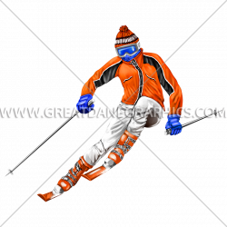 Skiing Downhill | Production Ready Artwork for T-Shirt Printing