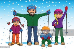 Family Skiing IN Winter premium clipart - ClipartLogo.com