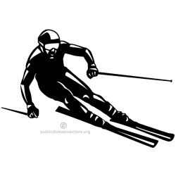 Skier Silhouette Vector Image | cameo silhouette ideas | Art ...