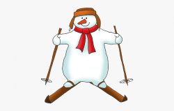Snowman On Skis Clipart - Snowman Skating Clipart #11285 ...