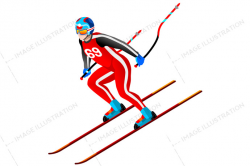 Alpine Skiing Downhill Clipart