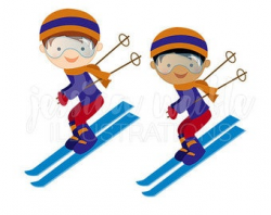 Skiing clipart | Etsy