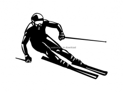 Skier Clipart, Skiing svg, Winter Sports, Skiing Clip Art, Downhill Skier,  Snow Skier Silhouette Art, Skiing Vector, Skiing Clipart Png Dxf