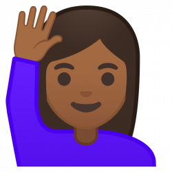 Woman raising hand medium dark skin tone Icon | Noto Emoji People ...