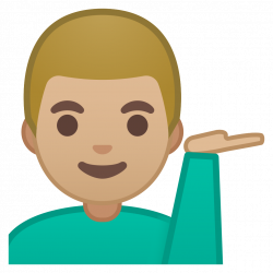 Man tipping hand medium light skin tone Icon | Noto Emoji People ...