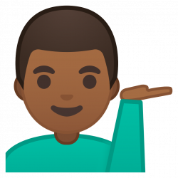Man tipping hand medium dark skin tone Icon | Noto Emoji People ...