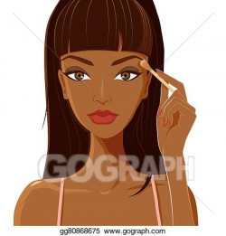 Vector Stock - Attractive woman with dark skin applying ...