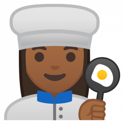 Woman cook medium dark skin tone Icon | Noto Emoji People Profession ...