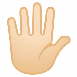 Hand with fingers splayed light skin tone Icon | Noto Emoji People ...