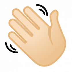 Waving hand light skin tone Icon | Noto Emoji People Bodyparts ...