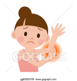 Stock Illustration - Young woman with skin irritation. Clip ...