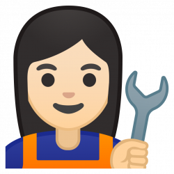 Woman mechanic light skin tone Icon | Noto Emoji People Profession ...