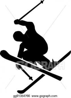 Vector Illustration - Ski freestyle silhouette. EPS Clipart ...